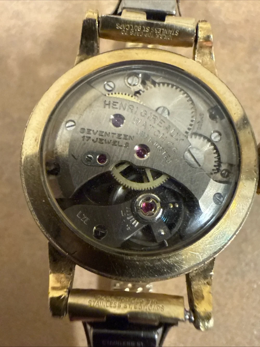 VINTAGE ERNEST BOREL KALEIDOSCOPE LADIES E WATCH=RUN